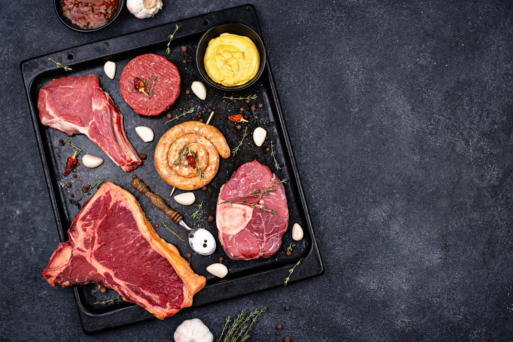 Assortment of various types of meat